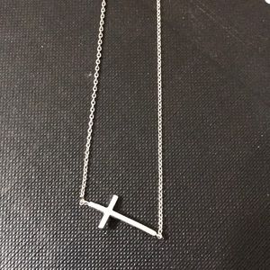 Sideways cross necklace